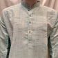 Charming Sea Blue Color Cotton Men's Kurta With Pajama Pant