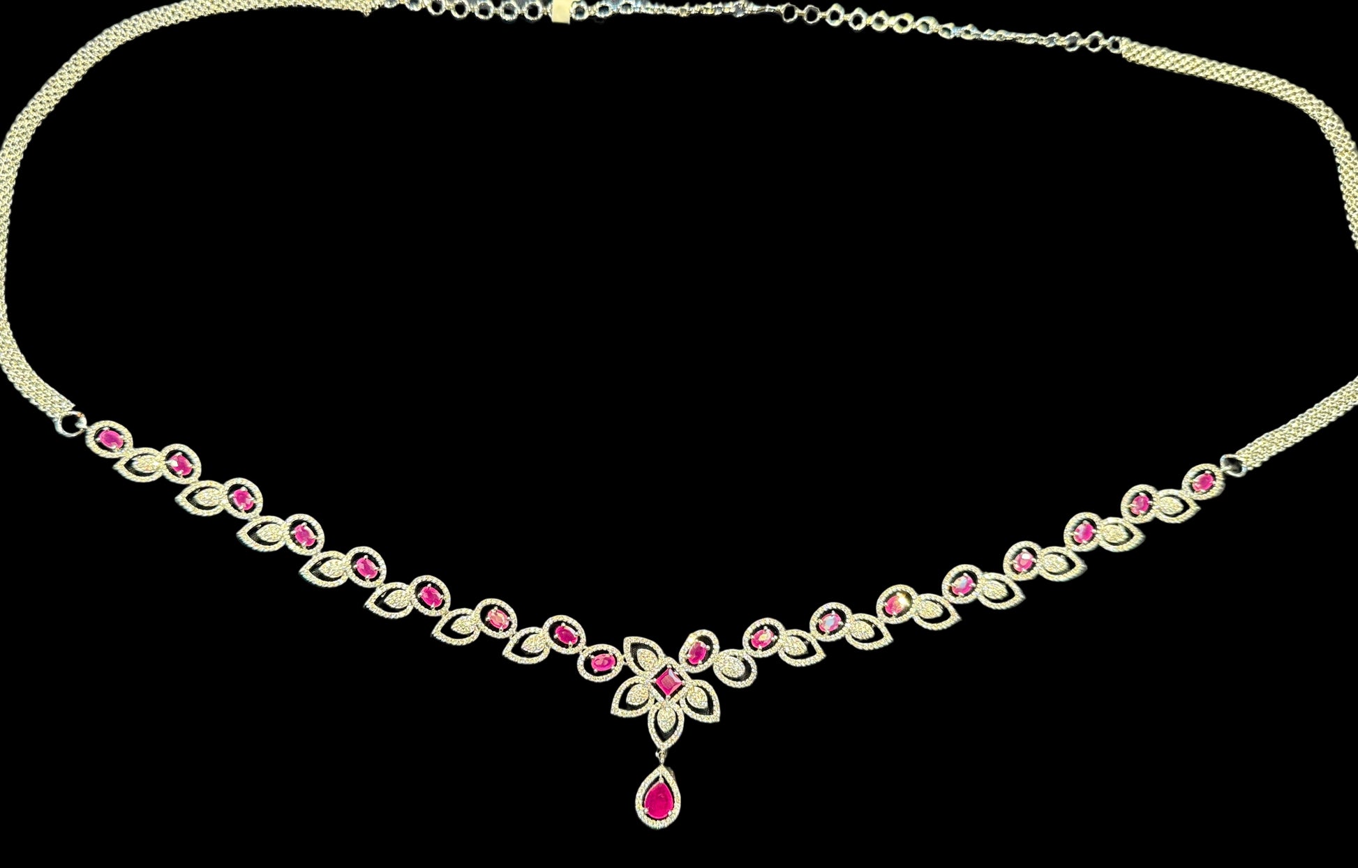 American Diamond White and Pink Color Stones Hip Chain Near Me
