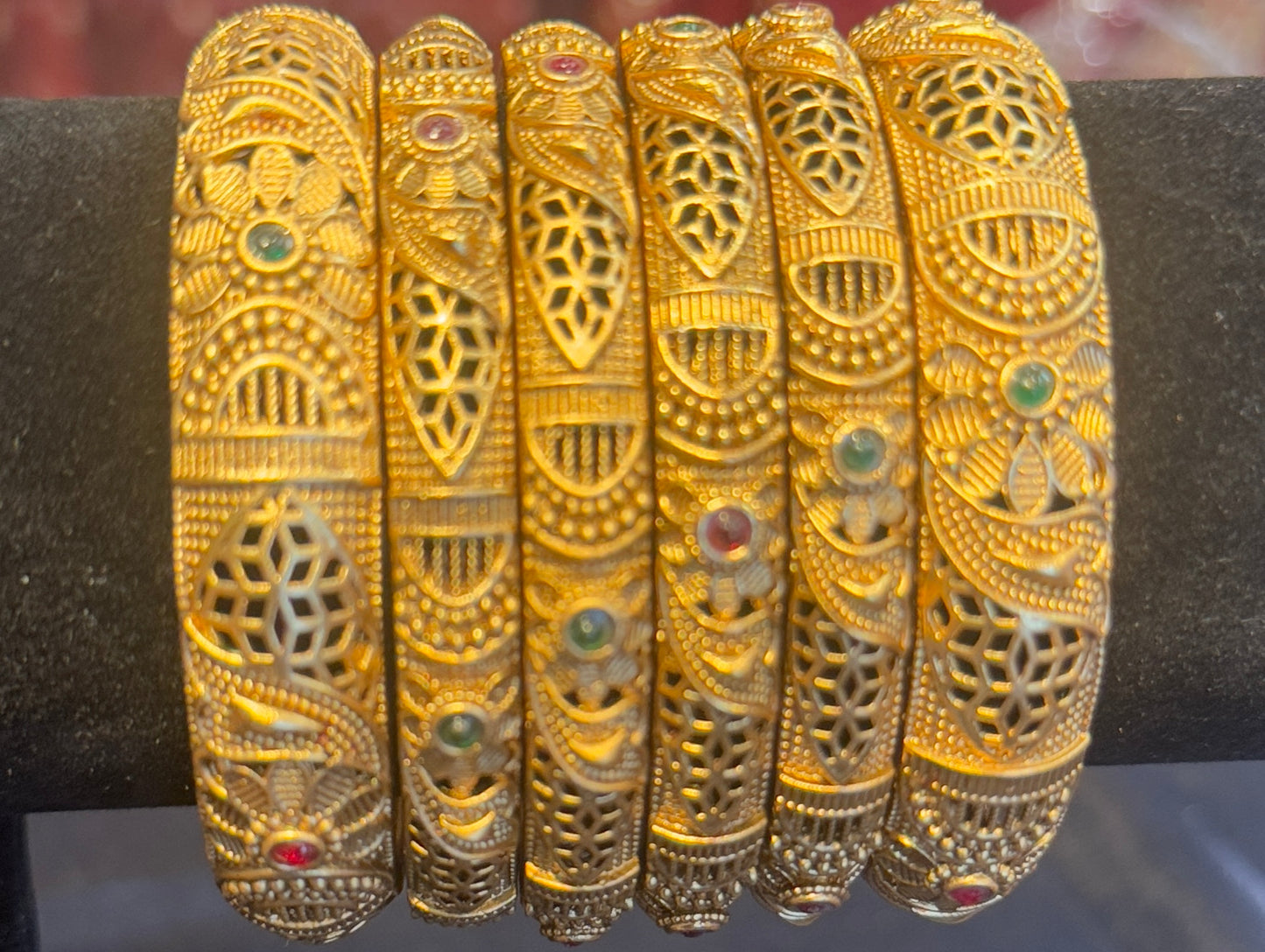Elegant Antique Gold Plated Bangles For Women