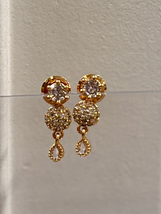 Beautiful Gold Plated With White Stones Earrings Near Me