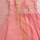 Gorgeous Pink Color Georgette Party Wear With Bottom And Dupatta For Women