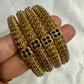 Elegant Antique Gold With Red and Green Stones Bangles In USA