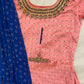 Elegant Pink Suit With Royal Blue Bottom And Dupatta