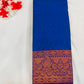 Beautiful Blue Color Motifs Art Silk Saree With Contrast Border For Women