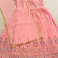 Gorgeous Pink Color Georgette Party Wear With Bottom And Dupatta For Women