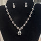 Beautiful American Diamond White Color Stone Necklace And Earrings Set