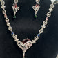 Pretty American Diamond Multicolor Necklace With Earring Sets