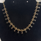 Marvelous Black Stones and Gold Plated Necklace With Earrings Set For Women