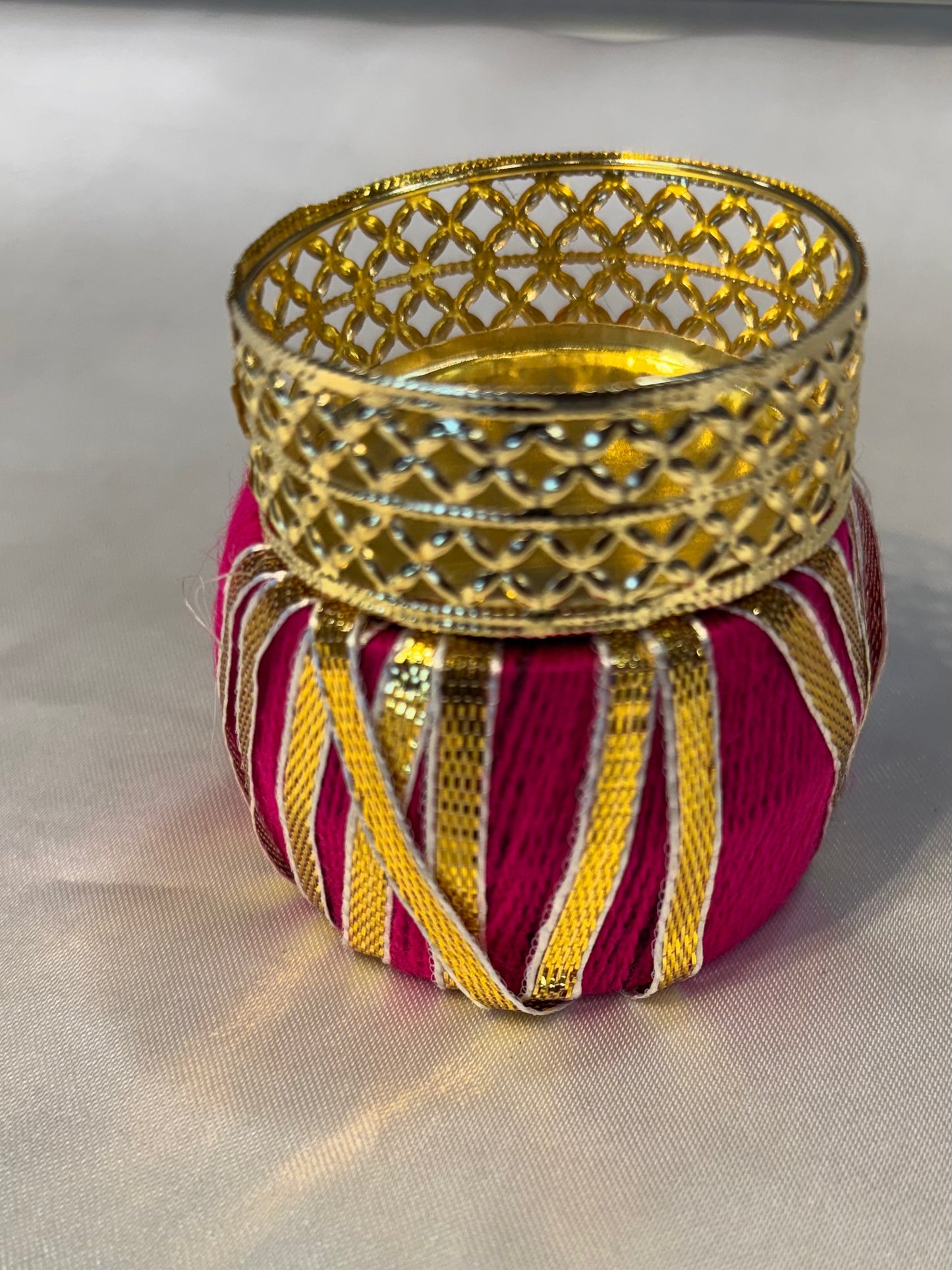 Traditional Decorative Pink color Diya Candle Holders
