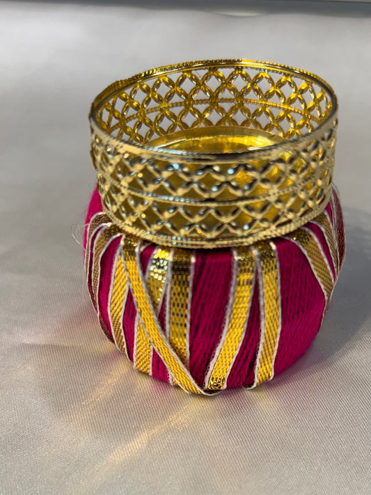 Traditional Decorative Pink color Diya Candle Holders