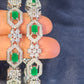 Green and White Stones American Diamond Bangles In USA