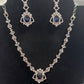 Exquisite American Diamond With Blue Color Stoned Necklace With Earrings Set