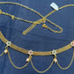 Pretty Gold Plated Beaded Red & Green Stones & Pearl Drop Hip Chain In USA