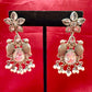 Appealing Oxidized Silver Stone And Beaded Work Bird Designs Earrings For Women