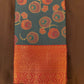Attractive Dark Green Color Kora Muslin Saree With Contrast Border For Women