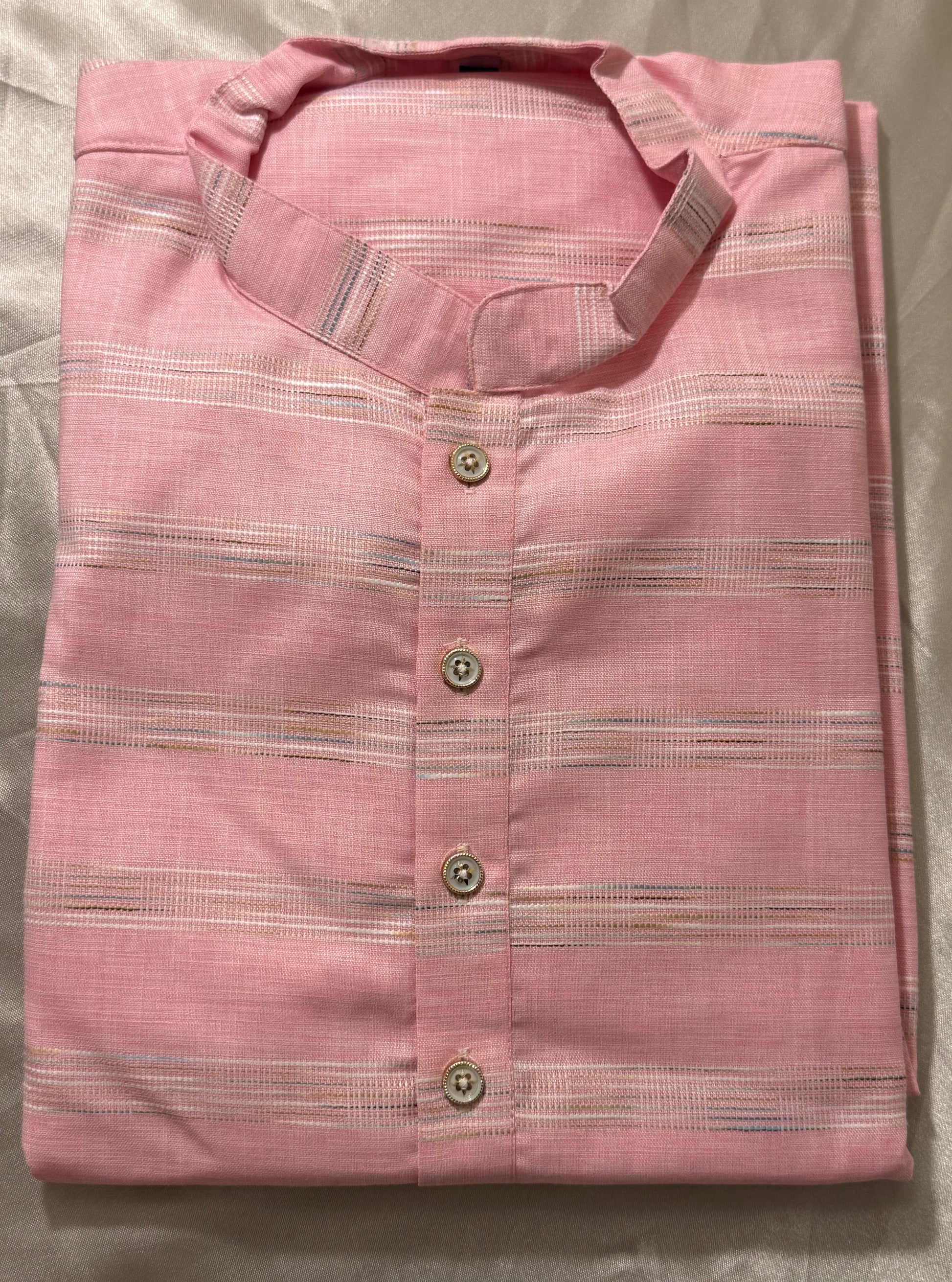 Amazing Pink Color Cotton Men's Kurta With Pajama Pant