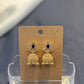 Amazing Gold plated White and Black Stones Earrings