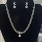 Pretty American Diamond White Color Stones Necklace and Earrings Set Near Me