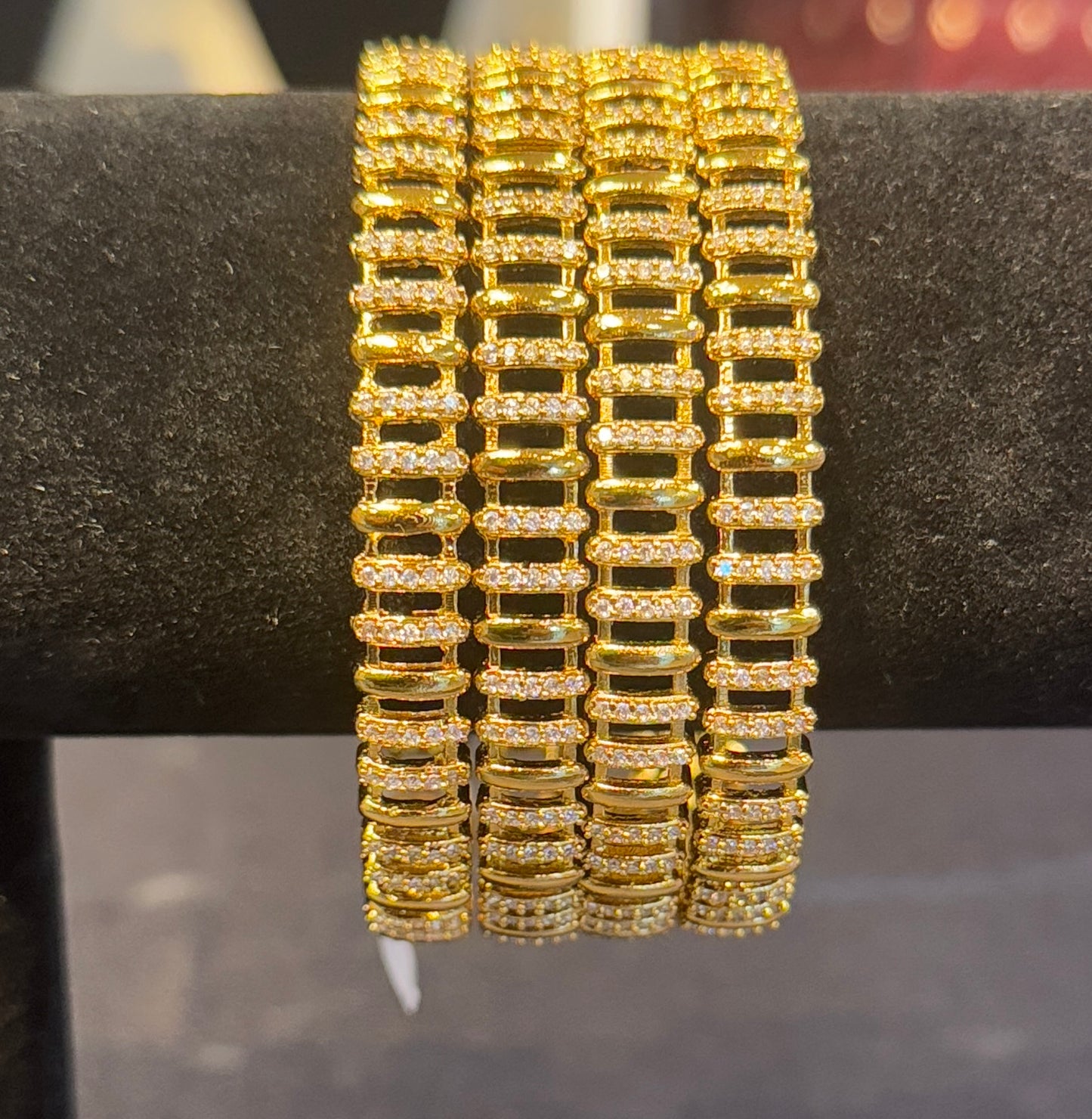 Dazzling Gold Plated Designer Wear Bangles