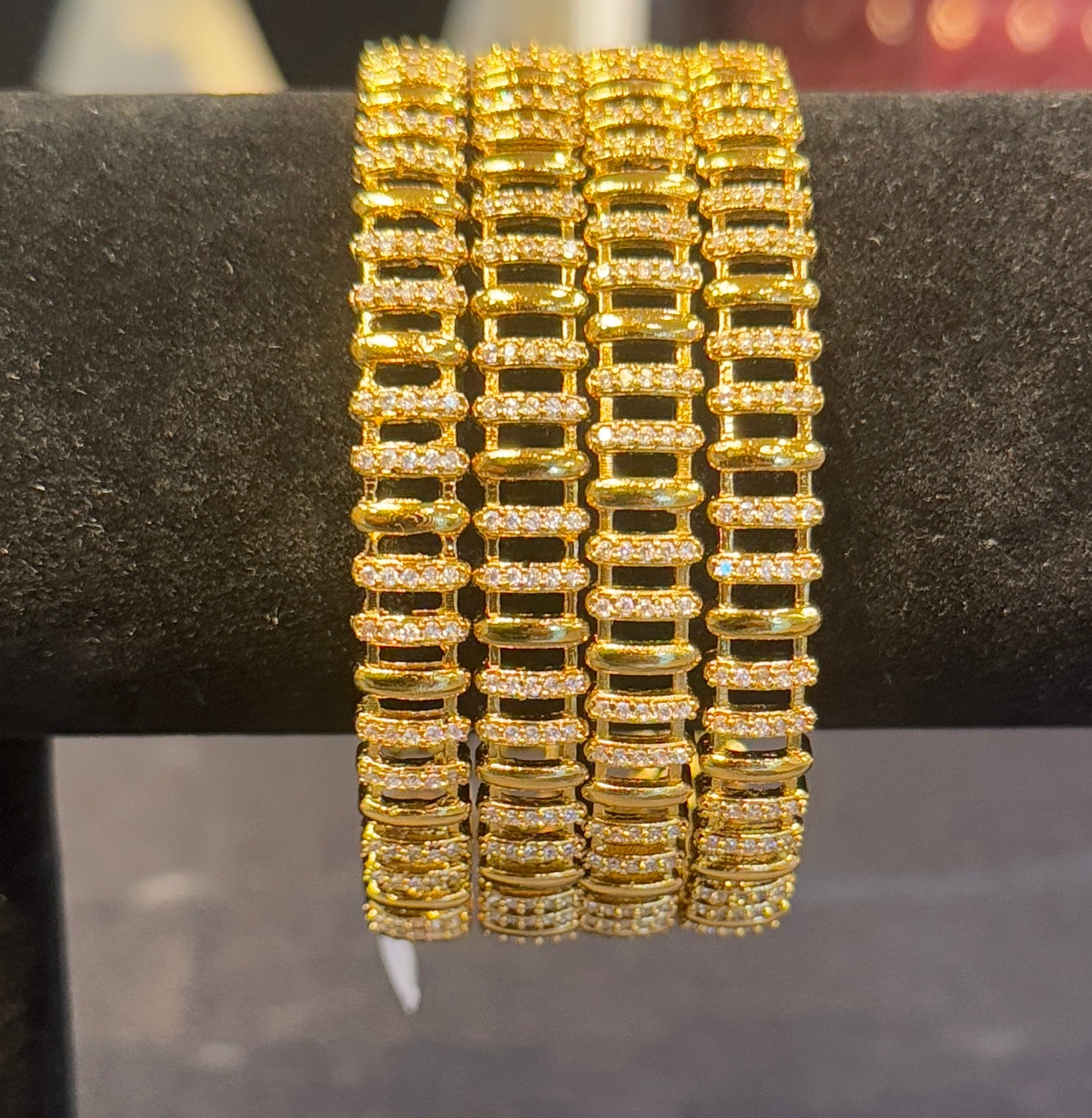 Dazzling Gold Plated Designer Wear Bangles