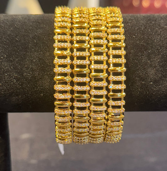 Dazzling Gold Plated Designer Wear Bangles