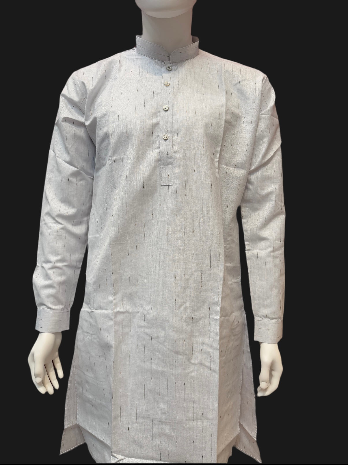 Alluring Gray Color Designer Self Design Pattern Men's Kurta With Pajama Pant in Mesa