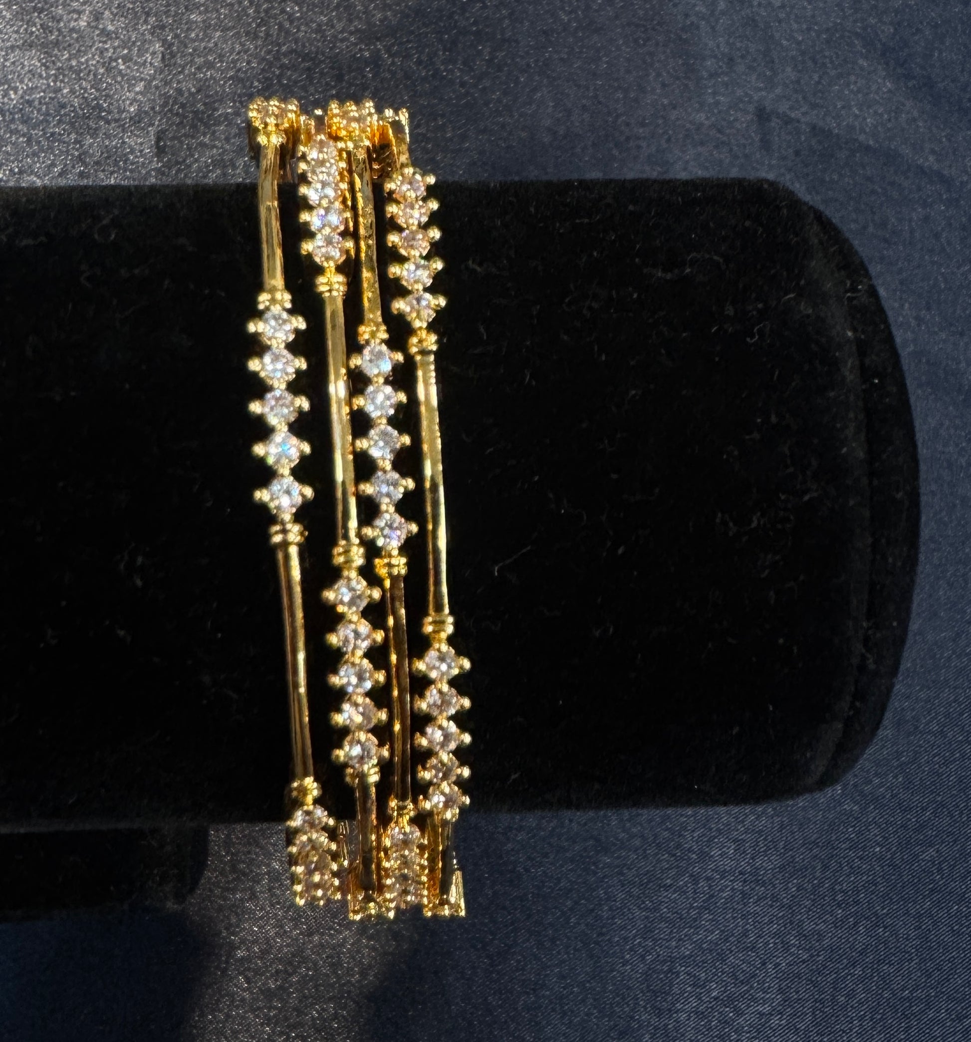 White Stones Gold Plated Bangles Near Me