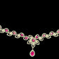 Appealing American Diamond White and Pink Color Stones Hip Chain