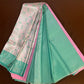 Attractive Light Pink And Light Green Color Motif Design Art Silk Saree For Women