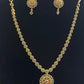 Beautiful Green Colored Stone Gold Plated Nacklace With Earrings Set Near Me