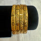 Amazing Gold Plated Bangles With Leaf And Flowers Design