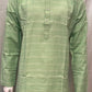 Alluring Green Color Cotton Kurta With Pajama For Men