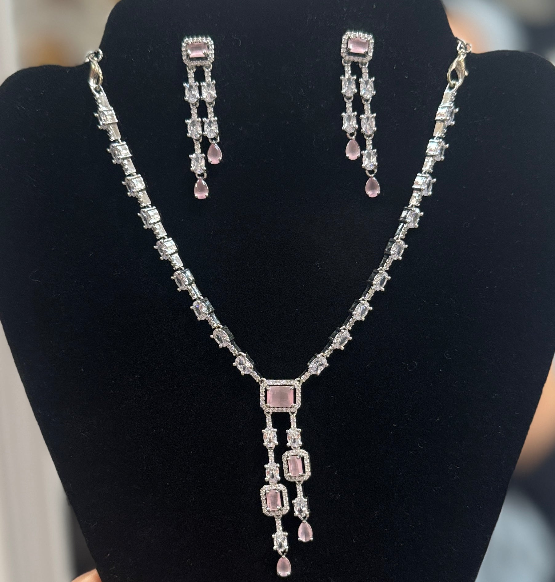 American Diamond Necklace With Earrings Near Me