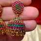 Gold Plated Jhumka With Multicolor Stone Near Me
