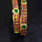 Pink And Green Stones Gold Plated Studded Bangles Near Me