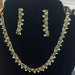 Stunning Green Color Stone Gold Plated Necklace With Earrings Set  Near Me