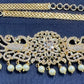 White Stone Worked Unique Peacock Designed Gold Plated Hip Chain In USA