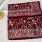 Beautiful Plum Color Soft Georgette Embroidered Work With White Stone Fancy Saree - PREMIUM QUALITY