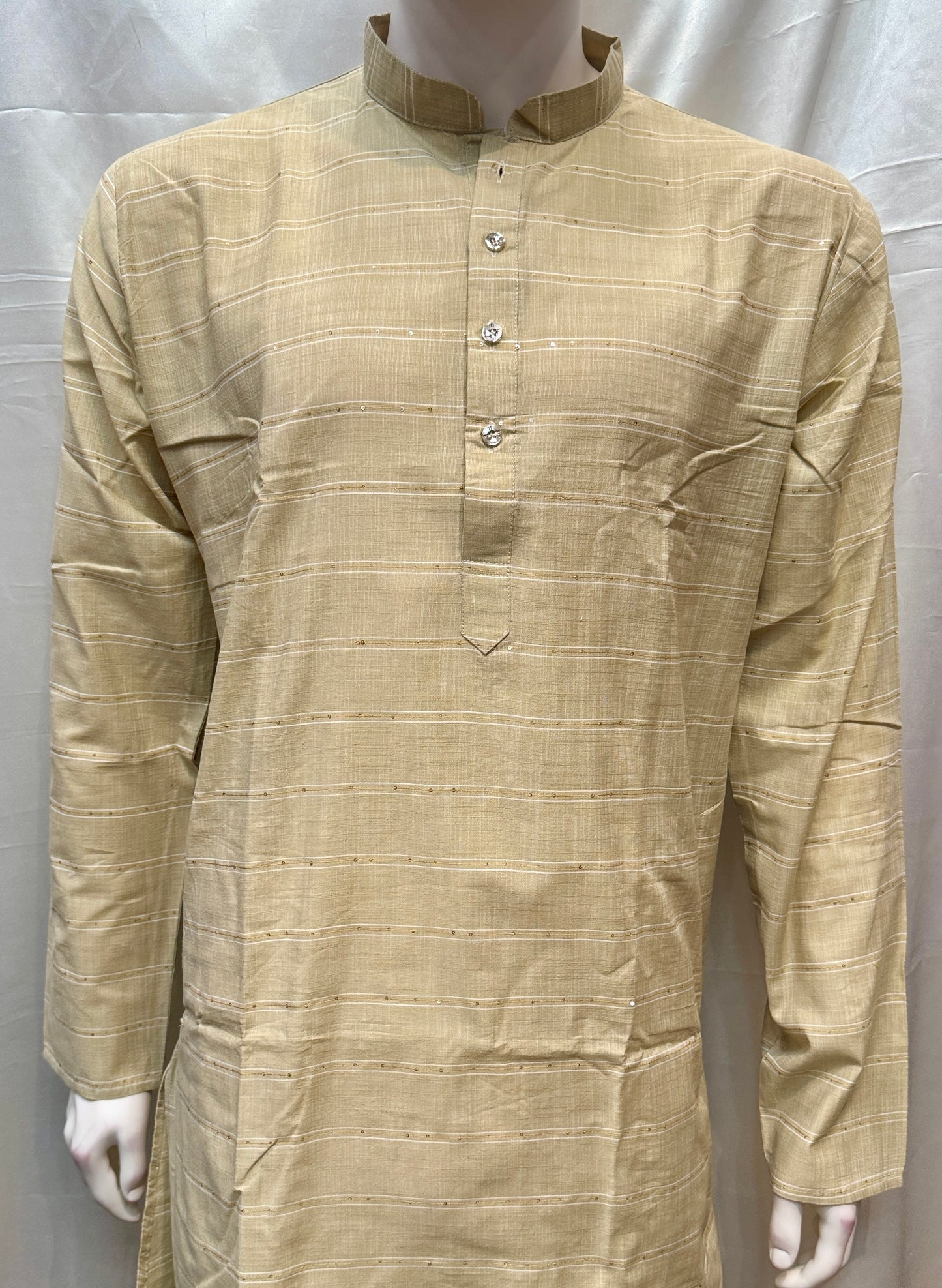 Attractive Gray Color Cotton Kurta With Pajama Set For Men
