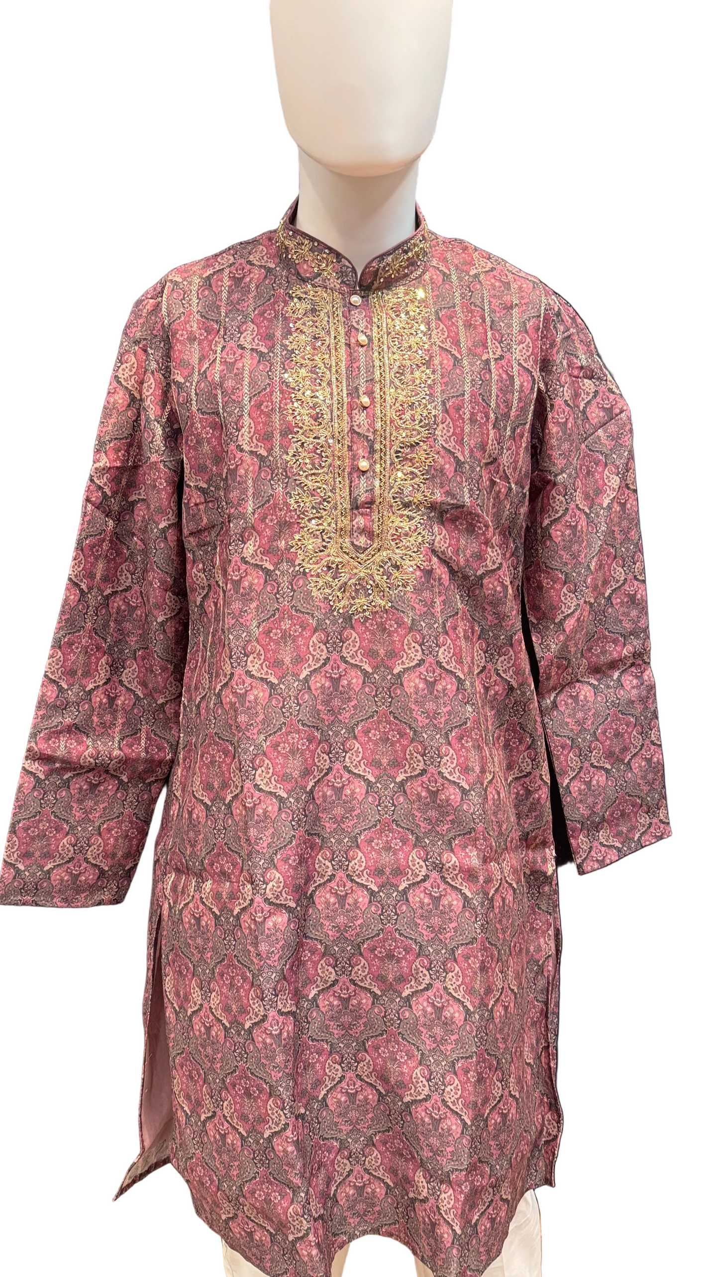 Beautiful Maroon Color Brocade Embroidery Work Kurta Pajama Set For Men