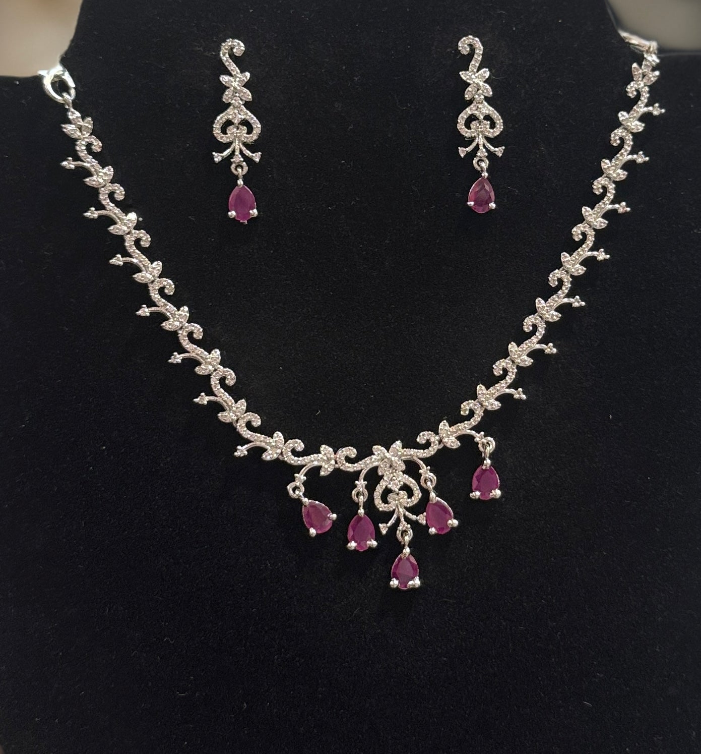 American Diamond Necklace With Earrings Near Me