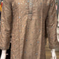 Appealing Brown Color Silk Kurta Suit With Embroidery Flower Work For Men