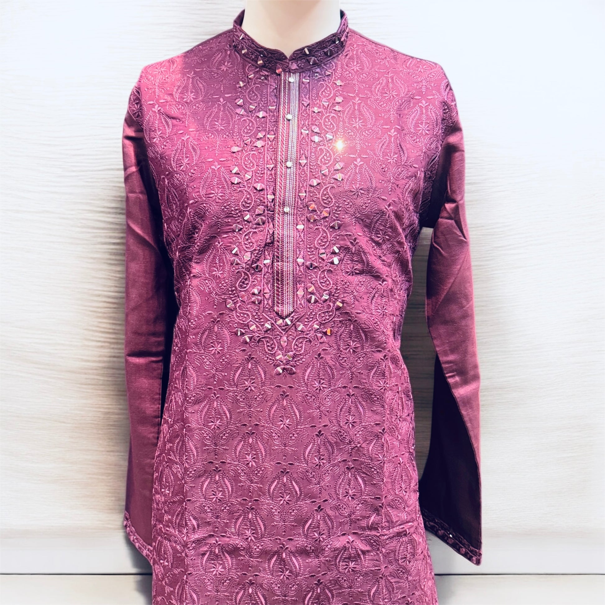 Purple Color Soft Silk With Embroidery And Mirror Work Kurta Suits In USA
