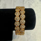 Elegant Gold Plated With White Stones Bangles with Flower Design In USA