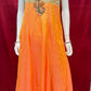 Trendy Designer Orange Color Long Dress With Embroidery Work