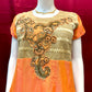 Trendy Designer Orange Color Long Dress With Embroidery Work