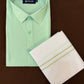 Beautiful Pastel Green Color Mens Cotton Shirt Border Dhoti