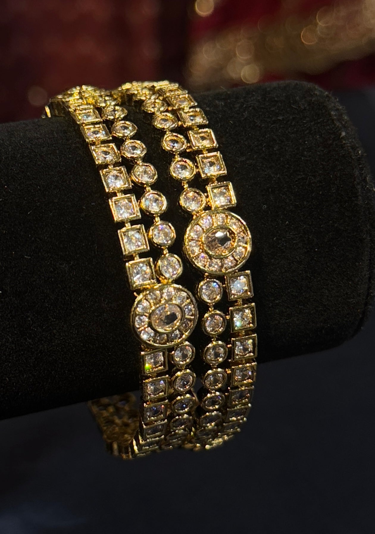 White Stones Gold Plated Bangles Near Me