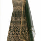 Amazing Dark Olive Green With Gold Embroidery And Sequins Work Anarkali Gown For Women