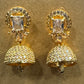 Charming Gold Plated Earrings With White Stone For Women